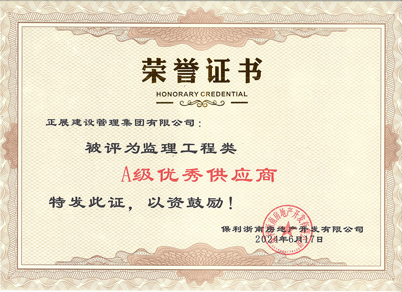 A级优秀供应商