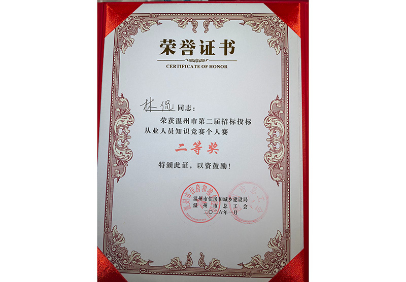 知识竞赛个人二等奖